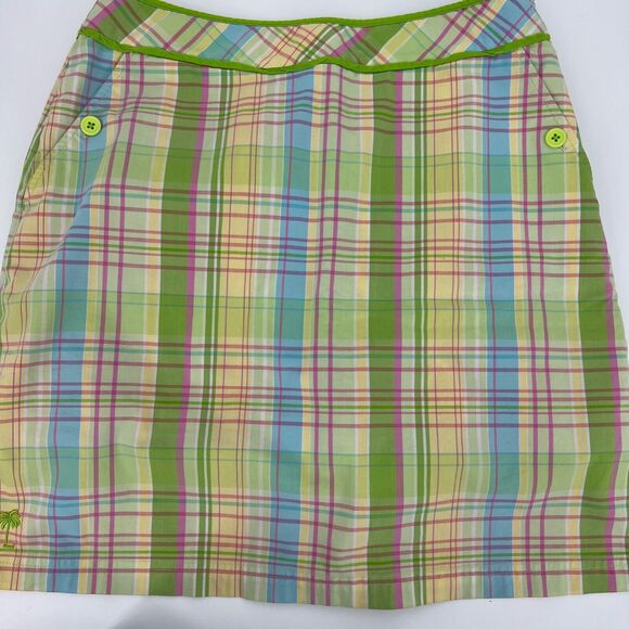 Lilly Pulitzer Pastel Plaid Skort Golf Skirt Vintage White Tag Size 2 - Picture 1 of 10